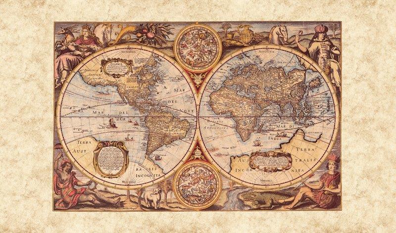 Nanni Giancarlo MONDO ORBIS Carta da parati mappamondo carta da parati cartina geografica vintage carte geografiche da parete