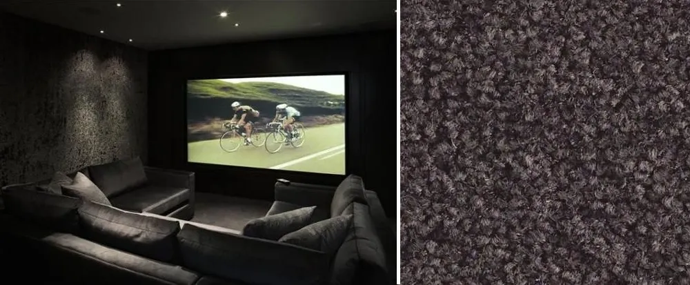 La moquette è il pavimento più silenzioso che ci sia, ottima pavimentazione per l'home cinema trasformare stanza in home theatre