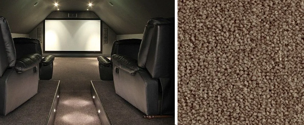 I numerosi colori della moquette lasciano una grande varietà di abbinamenti nel design dell'home cinema trasformare stanza in home theatre 15