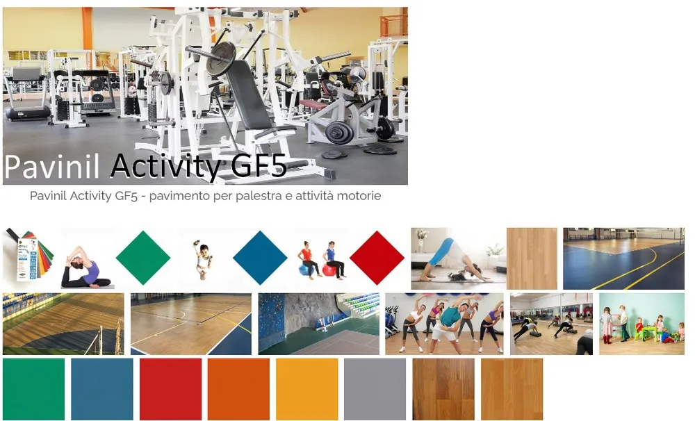 Pavimento giallo pavimento verde - Nanni Giancarlo pavimento per palestra colorato verde pavimento giallo colore pareti grigio