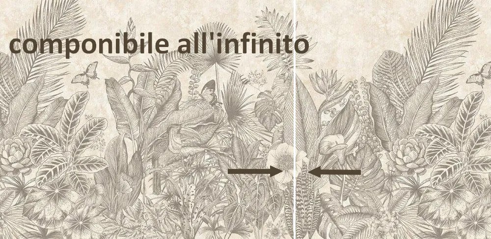 carta da parati tropicale componibile