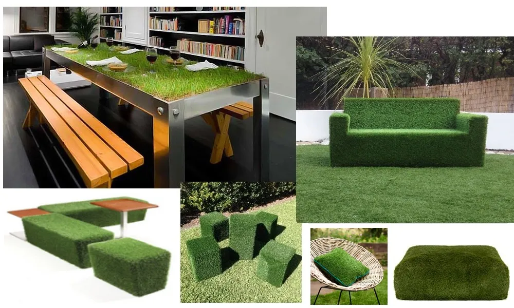 arredo con prato sintetico