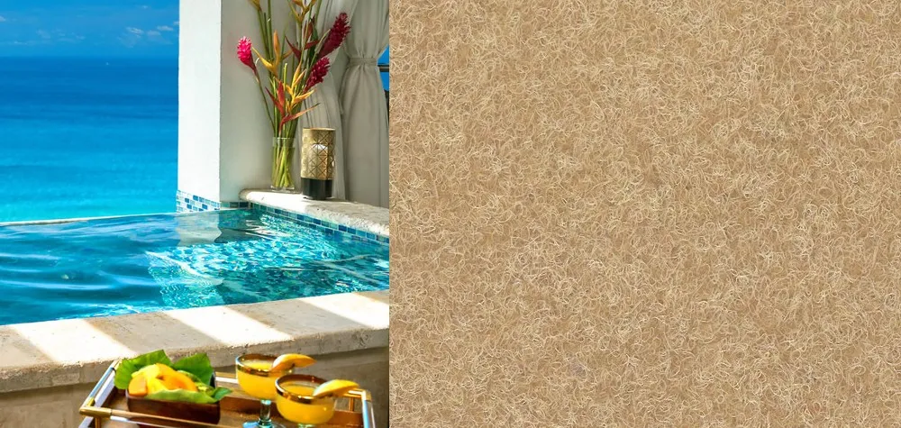 Esempio di moquette da esterno in colore beige Esempio di moquette da esterno in colore beige