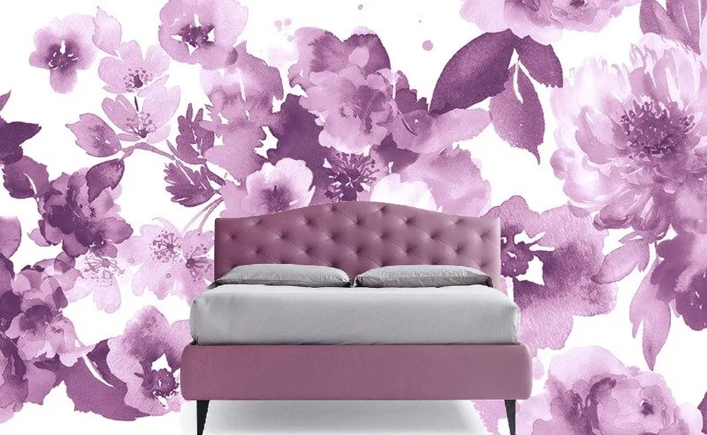 Carta da parati rosa fuxia con fiori grandi Carta da parati fuxia con fiori grandi