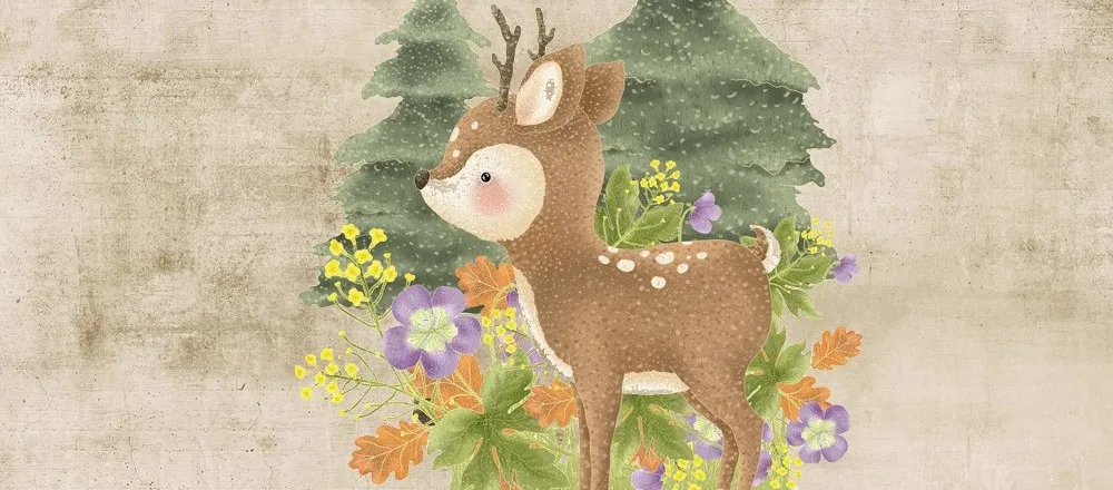 BABY BAMBI | Carta da parati con cerbiattino