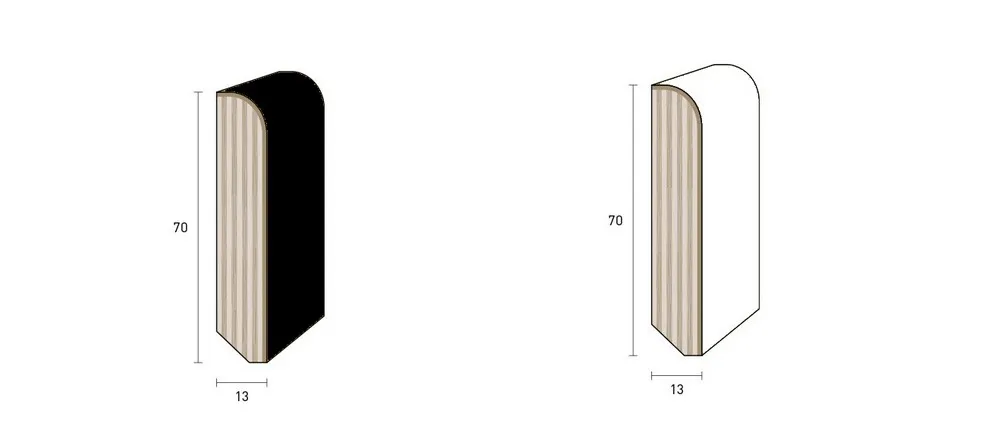 BATTISCOPA LEGNO Bianco o Nero laccato | Battiscopa arrotondati