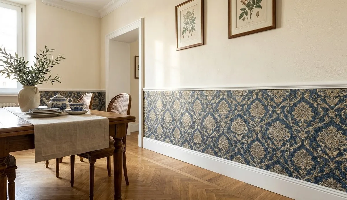 Boiserie realizzata con fascia in carta da parati | Nanni Giancarlo Boiserie realizzata con fascia in carta da parati | Nanni Giancarlo