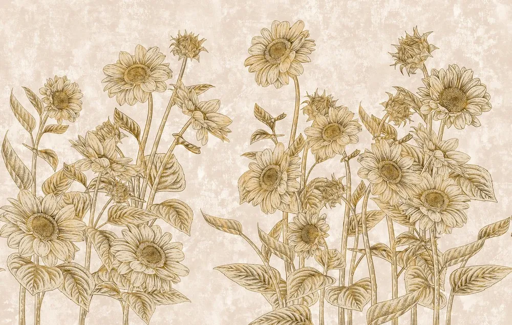carta da parati fiori botanica con girasoli - Nanni Giancarlo carta da parati fiorata parati fiori carta da parati con girasoli