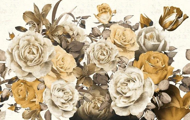 ROMANCE | Carta da parati con fiori grandi - Colore 5 - Nanni Giancarlo Carta da parati con fiori grandi Decorazione pareti moderne idee parete pareti decorate con fiori