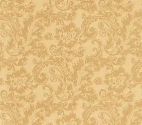 OD 46802 | Carta da parati oro con design damasco