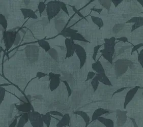 CLO92503 | Carta da parati foglie mat tonalit&agrave; verde foresta