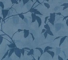 CLO92504 | Carta da parati foglie mat tonalit&agrave; blu