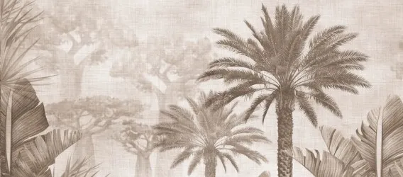 GIN2202MAD | Carta da parati paesaggio con palme