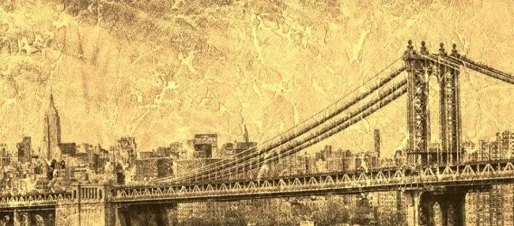 NYC BRIDGE | Carta da parati oro - Colore 10B
