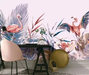 FLAMINGO | Carta da parati con fenicotteri - Colore 1