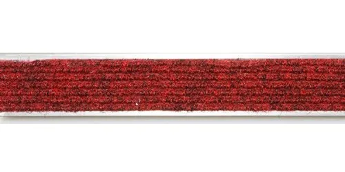 ZERMET | Zerbino in alluminio Inserto tessile rosso