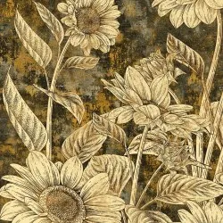 GIRASOLI | Carta da parati con girasoli - Colore 210 [particolare metal]