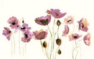 COQUELICOTS | Carta da parati con fiori grandi di papavero - Colore 1