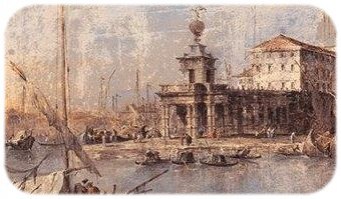 Carta da parati classica effetto dipinto '700 Venezia