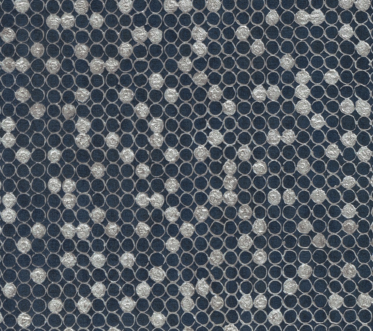 Carta da parati blu e argento geometrica a cerchi - Nanni Giancarlo Carta da parati blu e argento geometrica a cerchi - Nanni Giancarlo