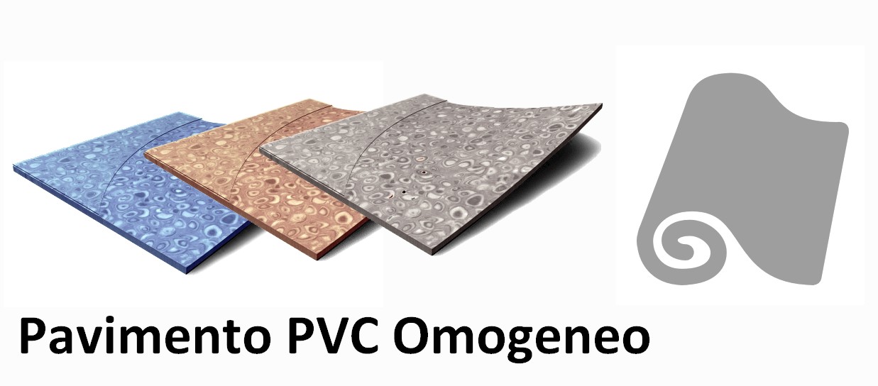 Pavimenti in pvc omogeneo in rotolo