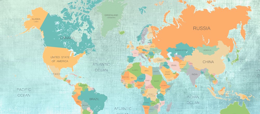 COLORED WORLD  | Carta da parati cartina geopolitica