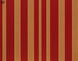 NE91905 | Carta da parati a righe rosso e oro