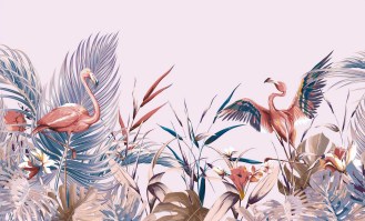 FLAMINGO | Carta da parati con fenicotteri - Colore 128NL
