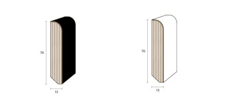 BATTISCOPA LEGNO Bianco o Nero laccato | Battiscopa arrotondati