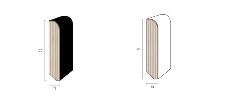 BATTISCOPA LEGNO Bianco o Nero laccato