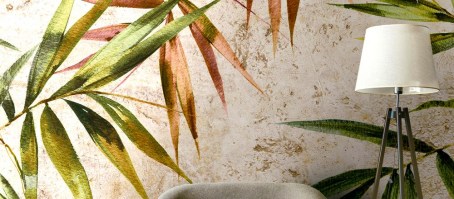 BAMBOO UNO | Carta da parati foglie bamboo su misura e componibile