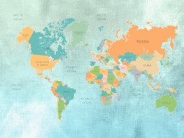 COLORED WORLD  | Carta da parati cartina geopolitica - Col. 311