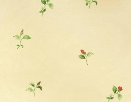 BLO52715 | Carta da parati piccole rose rosse fondo crema
