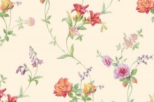 BLO53505 | Carta da parati a fiori stile inglese