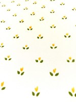 BLO52504 | Carta da parati pattern a fiorellini gialli e foglioline verdi