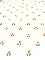 BLO 52505 | Carta da parati pattern a fiorellini rossi e foglioline verdi
