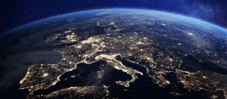MONDO - BLUE  | Carta da parati mondo visto dallo spazio