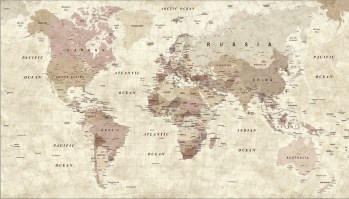 MONDO - WORLD  | Carta da parati cartina geografica del mondo - Colore 73