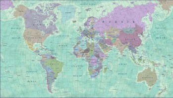MONDO - WORLD  | Carta da parati cartina geografica del mondo - Col. 74