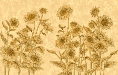 GIRASOLI ORO | Carta da parati dorata
