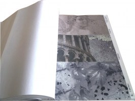 Particolare carta da parati VG effetto canvas - stampata in grigio