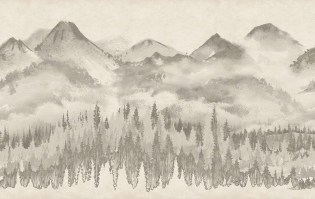 INFINITO | Carta da parati montagne effetto watercolor - Colore 0