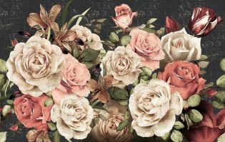 ROMANTICA | Carta da parati con fiori rosa - Colore 1