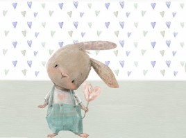 RABBIT | Carta da parati camerette bimbo bimba neonato - Cod. R103